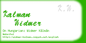 kalman widmer business card
