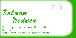 kalman widmer business card